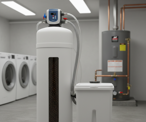 un Adoucisseur à résine échangeuse d'ions dans une salle blanche